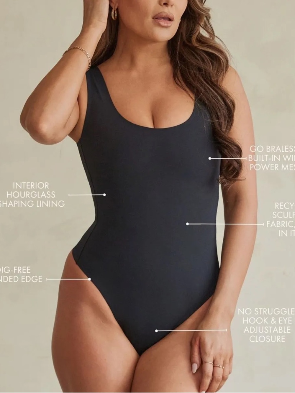 Pinsy Scoop Tank Long Bodysuit